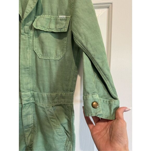 NWOT MOTHER Hedge Green Linen Blend Lightweight Fixer Short Romper One Piece XS - Picture 6 of 16
